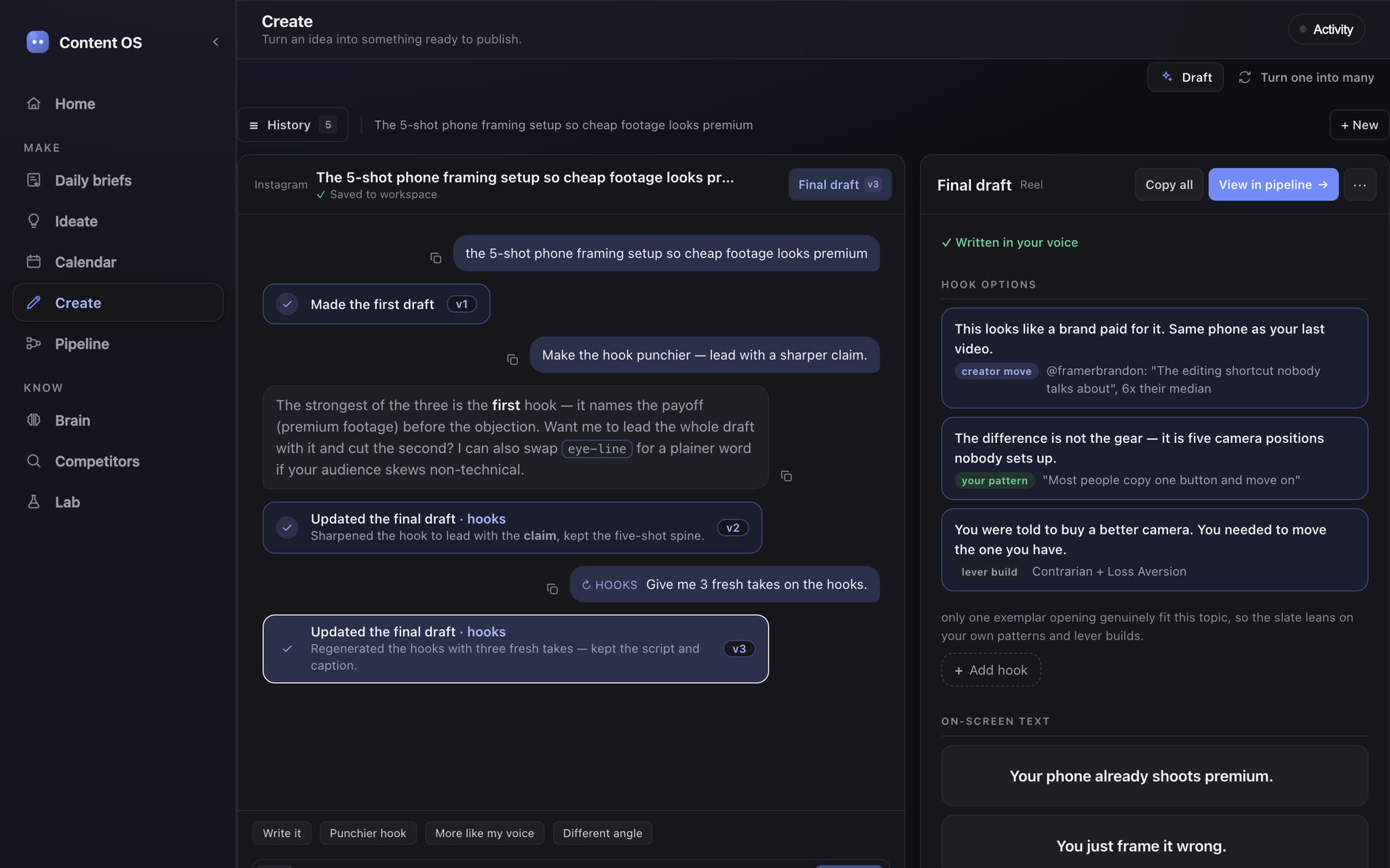 Drafts in your voice
